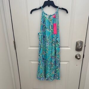Lilly Pulitzer Aqua and Lime Tropical Dress